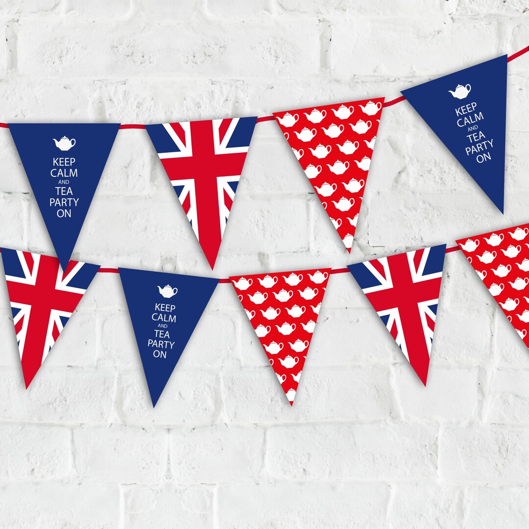 VE Day Bunting Instant Download - Red Union Jack Teapot - Keep Calm and ...