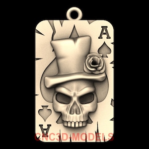Modelo 3D STL, enrutador CNC, grabador, máquina de tallado, relieve, Artcam, Aspire, archivo CNC, tarjeta de calavera, Ace Cut3d, Vcarve M1072