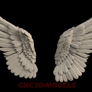 3D STL Model for cnc Router Engraver Carving Machine Relief Artcam Aspire cnc files Angel Wings IS249