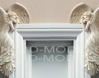 Angel Door Decor 3D STL Model for CNC Router Wood Carving IS345
