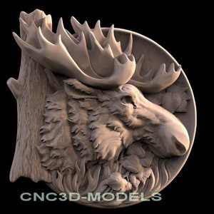 3D STL Modell für CNC-Fräser Engraver Schnitzmaschine Relief Artcam Aspire cnc-Dateien MOOSE Tier F594