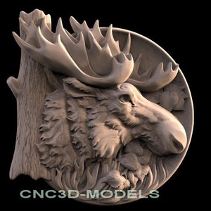 3D STL Model for CNC Router Engraver Carving Machine Relief Artcam Aspire cnc files MOOSE animal  F594