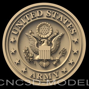 Army Eagle 3D STL Model for CNC Router wood Engraver Carving Machine Relief Artcam Aspire cnc USA United States American Army Eagle D651