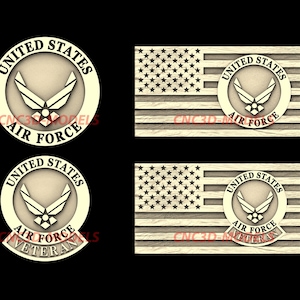 Air Force Flag 3D STL Model for CNC Router ...