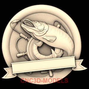 3D STL Model for CNC Router Wood Engraver Carving Machine Relief Artcam Aspire cnc files Fishing Vcarve Fish hook animals M1173