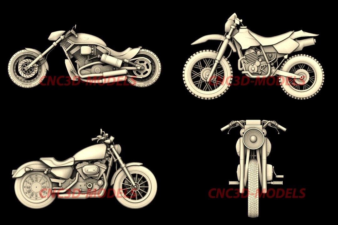 Motorcycle Router Template Motorcycle 3D STL Model for CNC Router (4 Pcs) N162 - Etsy