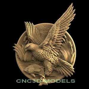 3D STL Model for CNC Router Engraver Carving Machine Relief Artcam Aspire cnc files EAGLE bird animal  F643