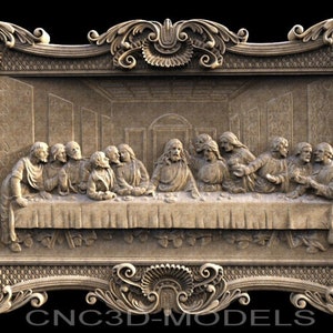 3D STL Models for CNC Router Engraver Carving Machine Relief Artcam Aspire cnc files JESUS Christ The Last Supper  religion icons G803