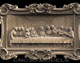 3D STL Models for CNC Router Engraver Carving Machine Relief Artcam Aspire cnc files JESUS Christ The Last Supper  religion icons G803