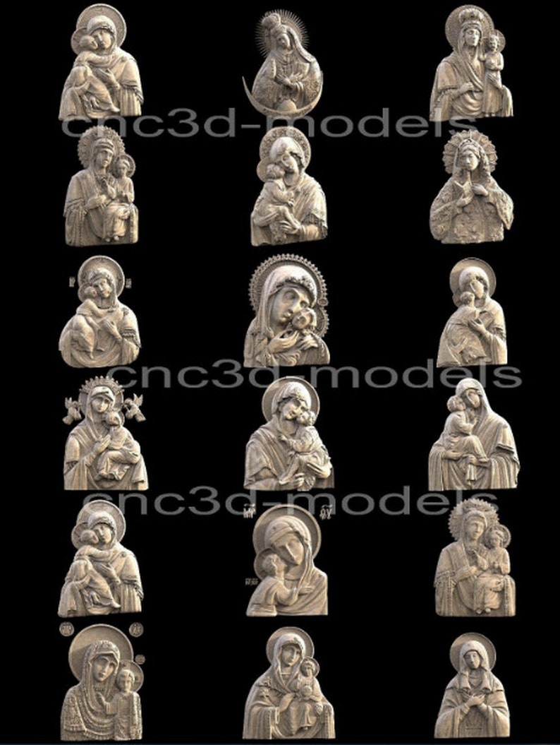 15+ Pcs 3D STL* Model for CNC Router Engraver Carving Machine Relief Artcam Aspire cnc files RELIGION collection 293