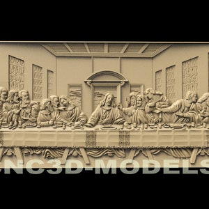 3D STL Model for CNC Router Engraver Carving Machine Relief Artcam Aspire cnc files JESUS Christ The Last Supper religion icons D44