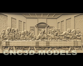 3D STL Model for CNC Router Engraver Carving Machine Relief Artcam Aspire cnc files JESUS Christ The Last Supper religion icons D44