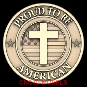 Modelo STL 3D para enrutador CNC, grabador, tallador, relieve Artcam, Aspire, Vcarve, bandera de EE. UU., cruz del ejército de los Estados Unidos, IS920