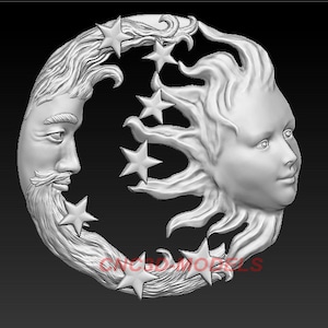 3D STL Model for CNC Router Engraver Carving Machine Relief Artcam Aspire cnc files Decor the face Moon Man Women Love Panel Vcarve ZG445