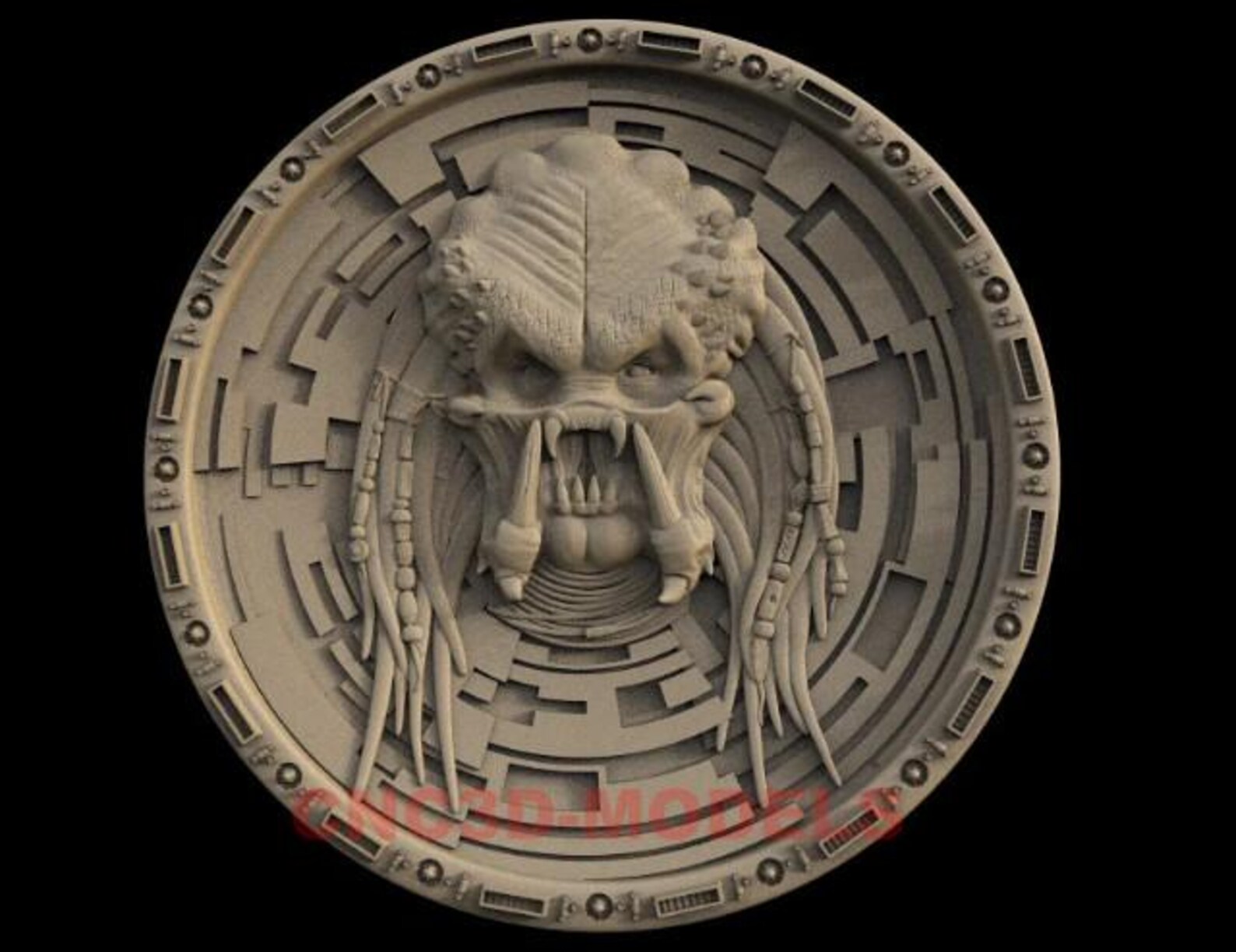 Alien Predator Relief, 3D STL Model for CNC Router Wood, Carving IS138 ...