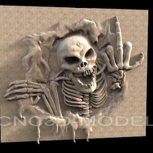 3D STL Model for CNC Router Engraver Carving Machine Relief Artcam Aspire cnc files SKULL skeleton  finger H304