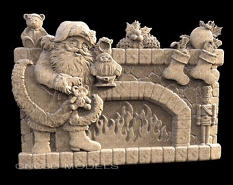 Santa Claus 3D STL Model for CNC Router, Christmas Holiday 1466
