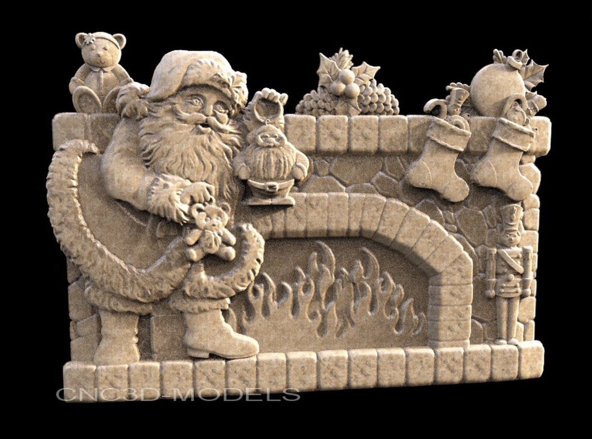 3D STL Models for CNC Router Engraver Carving Artcam Aspire Santa Claus 1466 