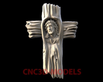 Model 3D Krzyża Jezusa Chrystusa w formacie STL do rzeźbienia w drewnie na frezarce CNC Vcarve ZG327