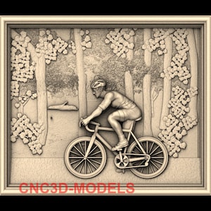 3D STL Model for CNC Router Engraver Carving Machine Relief Artcam Aspire Vcarve Decor Cycling Sports The nature bicycle M344