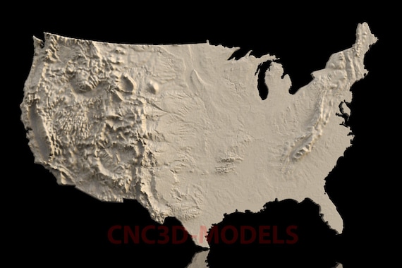 Topographic Map To Stl 3D Stl Model For Cnc Router Engraver Carving Machine Relief | Etsy Canada