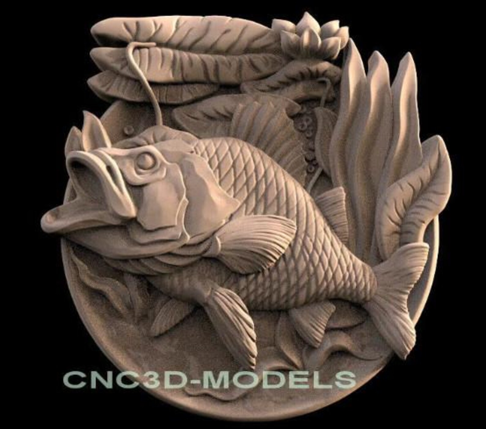 Fish Relief 3D STL Model for CNC Router F521 - Etsy