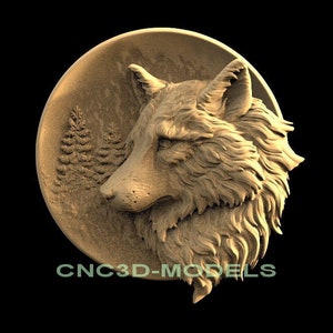 3D STL Model for CNC Router Engraver Carving Machine Relief Artcam Aspire cnc files WOLF animal F645