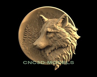 3D STL Model for CNC Router Engraver Carving Machine Relief Artcam Aspire cnc files WOLF animal F645