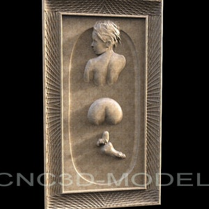 3D STL Modell für CNC-Fräser Engraver Schnitzmaschine Relief Artcam Aspire cnc-Dateien MÄDCHEN Körper H351