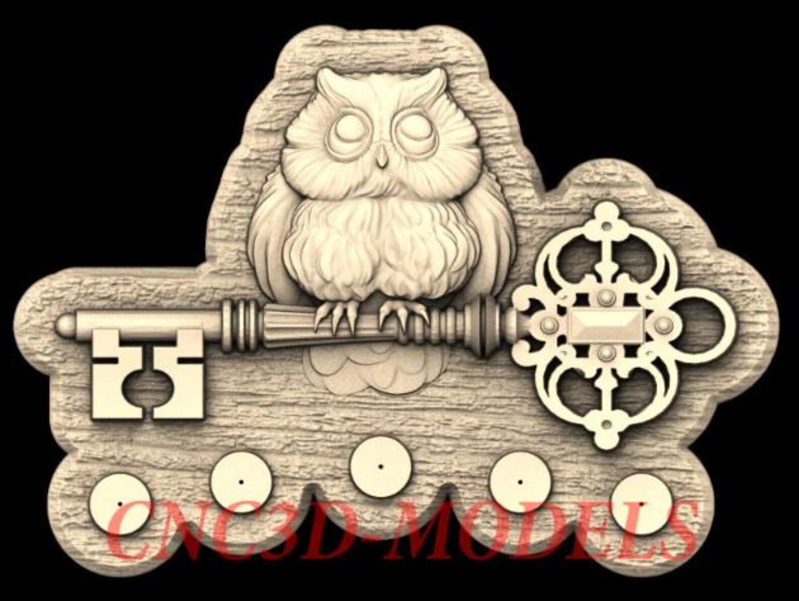 Owl Key Holder 3D STL Model for CNC Router - Etsy
