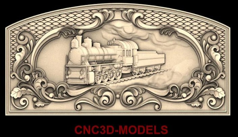 TRAIN 3D STL Model for CNC Router Wood Engraver Carving Machine Relief ...