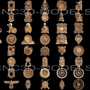 50+ Pcs 3D STL Model for CNC Router Engraver Carving Machine Relief Artcam Aspire cnc files Big "CLOCK" Collection H6