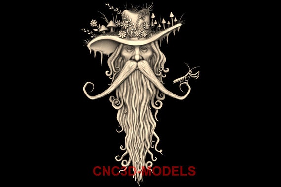 Wizard of the Forest 3D STL Model, CNC Router Wood Carving File M628