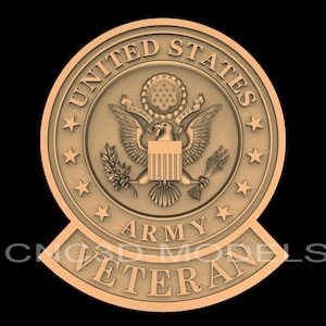 3D STL Model for CNC Router Wood Engraver Carving Machine Relief Artcam Aspire cnc files USA United States Army Veteran American Eagle IS696