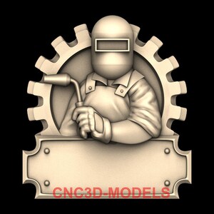 3D STL Model CNC Router Engraver Carving Machine Relief Artcam Aspire cnc file Welding Man Workshop Repair Panel Vcarve ZG436