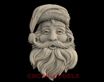 Santa Claus Merry Christmas 3D STL Model for CNC Router, Wood Carving IS606