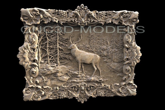 3D Model STL for CNC Router Engraver Carving Artcam Aspire Eagle Hunt n314