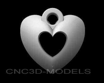 3D STL Model for CNC Router Engraver Carving Machine Relief Artcam Aspire cnc files HEART V587