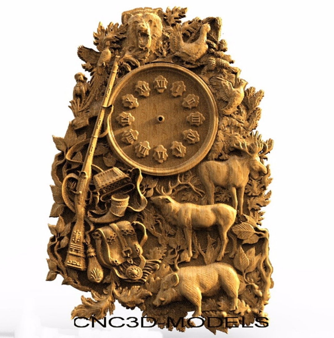 Modelo 3D STL de reloj para fresadora CNC, grabadora de madera, máquina ...