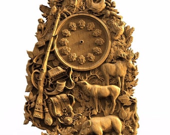Clock 3D STL Model for CNC Router wood Engraver Carving Machine Relief Artcam Aspire cnc files CLOCK 8101