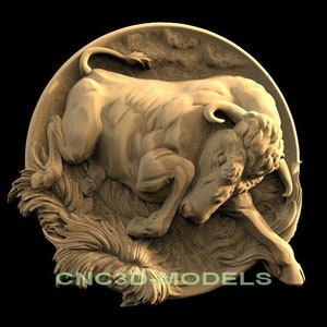 3D STL Model for CNC Router Wood Engraver Carving Machine Relief Artcam Aspire cnc files BULL animal F640