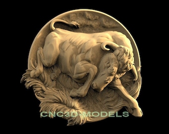 3D STL Model for CNC Router Engraver Carving Machine Relief Artcam Aspire cnc files BULL animal F640