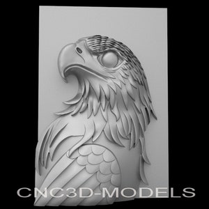3D STL Modell für CNC-Fräser Engraver Schnitzmaschine Relief Artcam Aspire CNC Dateien USA Adler Vogel Tier G614