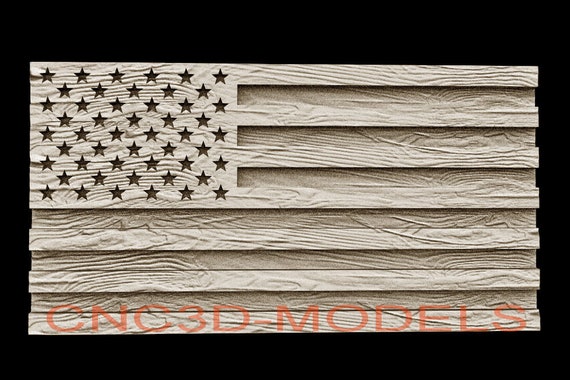 3D Model STL for CNC Router Carving Artcam Aspire USA Flag Girl America D280