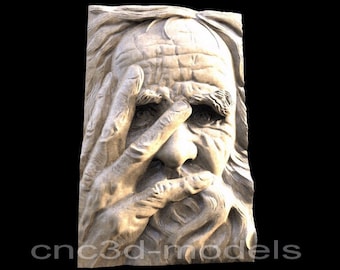 OLD Man 3D STL Model for CNC Router wood Engraver Carving Machine Relief Artcam Aspire cnc files 146