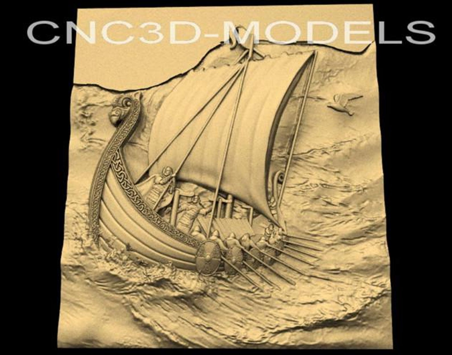 Viking BOAT 3D STL Model, CNC Router Carving File - Etsy