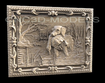 JAKT 3D STL-modell för CNC-fräs Träskärare Sniderimaskin Relief Artcam Aspire CNC-filer JAKTdjur H311