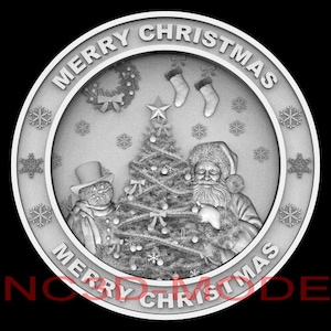 3D STL Model for CNC Router Engraver Carving Machine Relief Artcam Aspire cnc files Merry Christmas Holiday Santa Claus D767