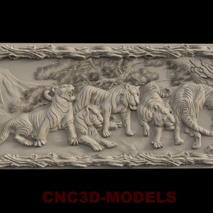 Tiger Tier 3D STL Modell für CNC-Fräser Engraver Carving Machine Relief Artcam Aspire cnc-Dateien IS441