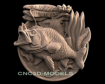 3D STL Model for CNC Router Engraver Carving Machine Relief Artcam Aspire cnc files FISH animal F521